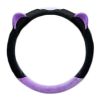 Purple Cat Ear Winter Plush Steering Wheel Cover Warm Car Wheel Protector Universal Car Accessories for Women