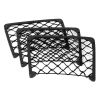 3Pcs Mesh Pockets Seat Side Back Wallet Phone Storage Net Bag Framed Stretch Car Bus Organizer Holder For Auto RV SUV Boat