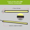 2Pcs LED Daytime Running Lights Car LED COB DRL Fog Lights IP45 Waterproof LED Strip Fog Day Driving Lamp Sticker for 12V Car Interior Exterior Use