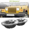 2 x 7" 6000LM Round LED Headlight Halo Angel Eyes for Jeep Wrangler TJ JK CJ w/H4 to H13 Adapter Plug and Play