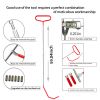 Stainless steel long distance car emergency key hook tool New 7-piece set hook tool 27pcS set wedge airbag wrench combination tool