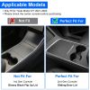 Center Console Organizer Tray Fit For 2021 2022 2023 Tesla Model 3 Model Y Armrest Drawer Storage Box with 2Pcs Silicone Pads