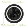 2 x 7" 6000LM Round LED Headlight Halo Angel Eyes for Jeep Wrangler TJ JK CJ w/H4 to H13 Adapter Plug and Play