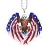 2pc Car Interior Accessories Car Rear View Mirror Hanging Pendant; American Flag Wing Eagle Pendant; Household Wall Hanging Window Pendant