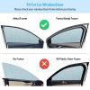 4Pcs Front Rear Car Window Magnet Covers Breathable Mesh Sun Shade Privacy Curtain Heat Insulated UV Protection Car Windshield For Baby Kids