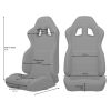 1PC Sport Seat Universal Racing Seats Pair with Dual Sliders, Fabric White Stripe Reclinable Left Right