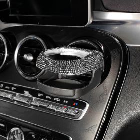 Encrusted Water Cup Bracket Car Interior Ashtray Bracket Diamond Decoration (Option: Black diamond)