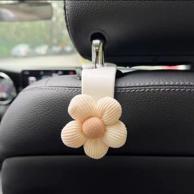 Multifunctional Khaki Temperament Small Flower Chair Back Storage Car Supplies Hook (Option: Single White)