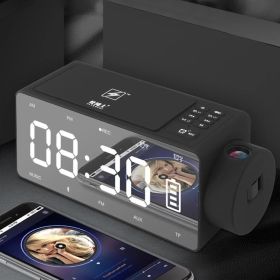 S91S Fashion Wireless Bluetooth Speaker Clock (Option: Black-EU)