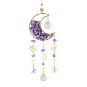 Moon Metal Crystal Reflective Jewelry Car Accessories (Color: Purple)