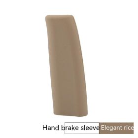 Universal Manual Automatic Gear Car Silicone Handbrake Sleeve (Color: Beige)