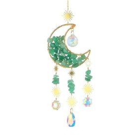 Moon Metal Crystal Reflective Jewelry Car Accessories (Color: Green)