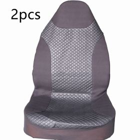 Automotive General Quilted PU Plus Polyester Fabric Seat Cover (Option: Black-2PCS)