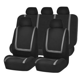 Fully Enclosed Four Seasons Universal Car Seat Cushion Seat Cover (Option: Gray Black 9 SET)