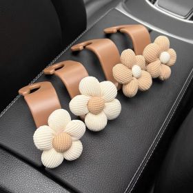 Multifunctional Khaki Temperament Small Flower Chair Back Storage Car Supplies Hook (Option: Mixed 4 Brown)