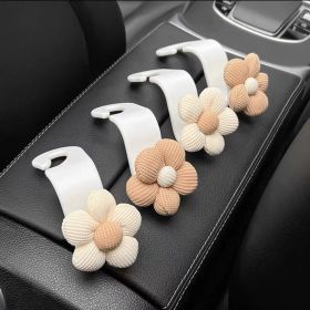 Multifunctional Khaki Temperament Small Flower Chair Back Storage Car Supplies Hook (Option: Mixed 4 White)