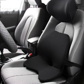 Car Waist On A Car With Memory Cotton (Option: Black-Waist pad and headrest)