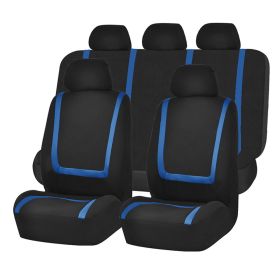 Fully Enclosed Four Seasons Universal Car Seat Cushion Seat Cover (Option: Blue And Black 9 Piece Set)