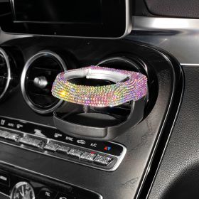 Encrusted Water Cup Bracket Car Interior Ashtray Bracket Diamond Decoration (Option: Colored diamond)