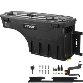 VEVOR Truck Bed Storage Box; Lockable Lid; Waterproof ABS Wheel Well Tool Box 6.6 Gal/20 L with Password Padlock; Compatible with Dodge Ram 1500 2019- (Compatible with: Chevy Silverado)