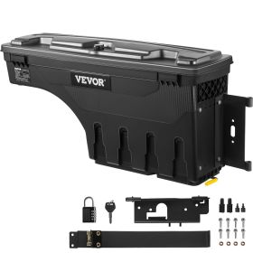 VEVOR Truck Bed Storage Box; Lockable Lid; Waterproof ABS Wheel Well Tool Box 6.6 Gal/20 L with Password Padlock; Compatible with Dodge Ram 1500 2019- (Compatible with: Dodge Ram)