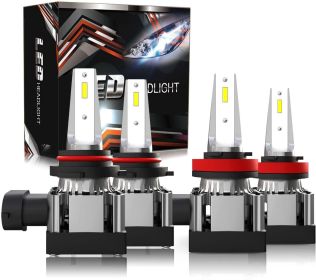 9012 - 9005/HB3 - H11/H8/H9 - 9006/HB4 - H7 High / Low Beam Combo LED Headlight Bulbs, 12000 Lumens, 6000K Xenon White (Style: 9005+H11)