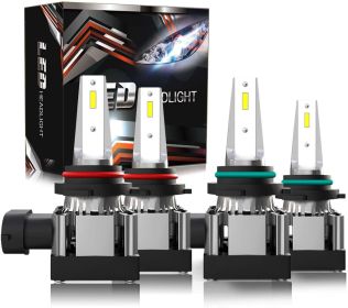 9012 - 9005/HB3 - H11/H8/H9 - 9006/HB4 - H7 High / Low Beam Combo LED Headlight Bulbs, 12000 Lumens, 6000K Xenon White (Style: 9005+9006)