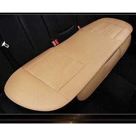 Full Surround Front Car Seat Cover Leather Pad Mat Auto Chair Cushion Protector (Color: Beige, Qty: 1pc rear cover)