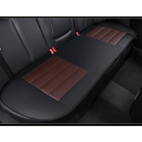 Full Surround Front Car Seat Cover Leather Pad Mat Auto Chair Cushion Protector (Color: Black+Coffee, Qty: 1pc rear cover)