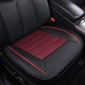 Full Surround Front Car Seat Cover Leather Pad Mat Auto Chair Cushion Protector (Color: Black+Red, Qty: 1pc front cover)