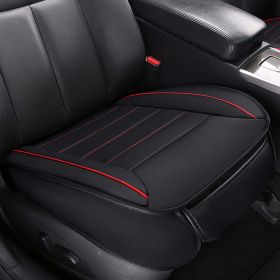 Full Surround Front Car Seat Cover Leather Pad Mat Auto Chair Cushion Protector (Color: Black, Qty: 1pc front cover)