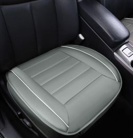 Full Surround Front Car Seat Cover Leather Pad Mat Auto Chair Cushion Protector (Color: Gray, Qty: 1pc front cover)