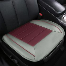 Full Surround Front Car Seat Cover Leather Pad Mat Auto Chair Cushion Protector (Color: Gray+Red, Qty: 1pc front cover)