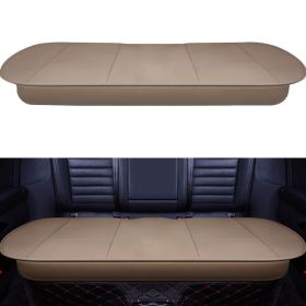 Universal Auto Car Front Seat Cover Breathable PU Leather Cushion Protector Mat (Color: Beige, size: 1pc rear seat cover)