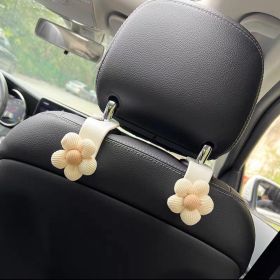 Multifunctional Khaki Temperament Small Flower Chair Back Storage Car Supplies Hook (Option: A Pair Of White)