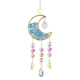 Moon Metal Crystal Reflective Jewelry Car Accessories (Color: Blue)