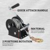 Hand Winch Boat Trailer Winch Heavy Duty Hook Steel Cable, Ratchet Manual Operated Winch for Trailers ATV UTV Boat Marine