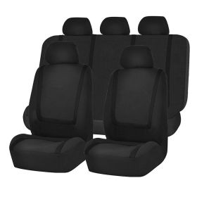 Fully Enclosed Four Seasons Universal Car Seat Cushion Seat Cover (Option: Full Black 9 Piece Set)