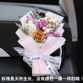 Car Aromatherapy Vent Perfume Creative Eternal Handmade Dried Bouquet RoseOrnament (Option: 12 Stunning Bubbles White-Osmanthus Flavor)